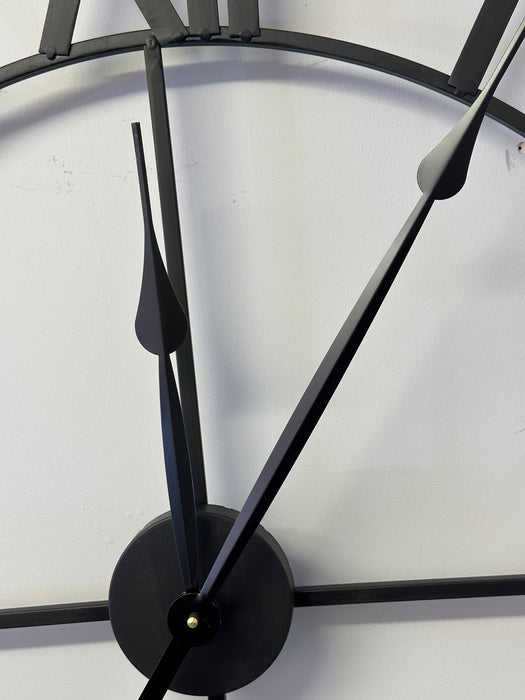 Black Skeleton Wall Clock, Metal, Extra Large