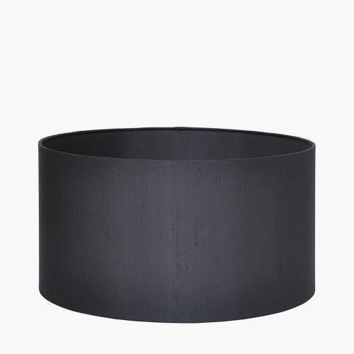 Thyra Black Silk Cylinder Drum Shade- 40cm