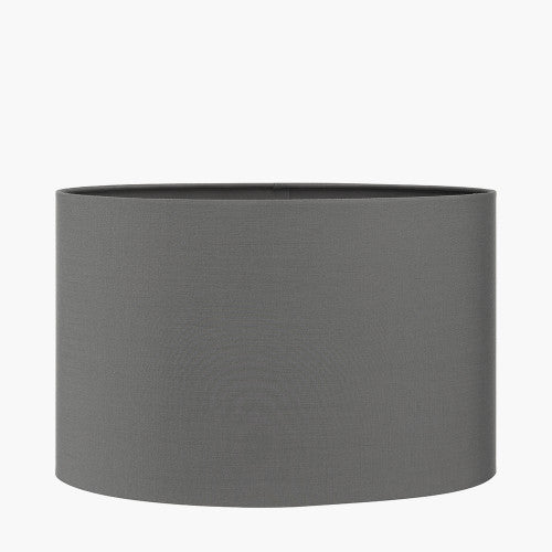 Elina Steel Grey Oval Poly Cotton Shade