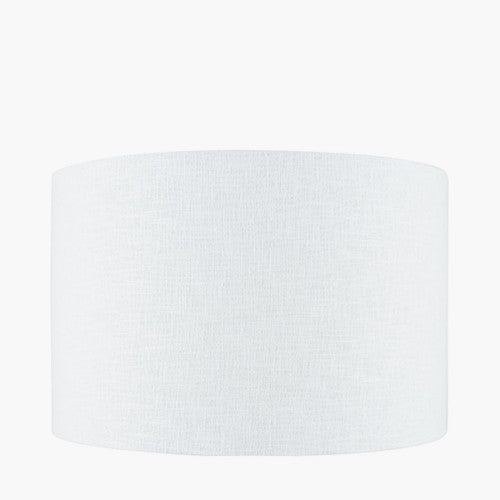 Isabeau White Self Lined Linen Drum Shade - 30cm