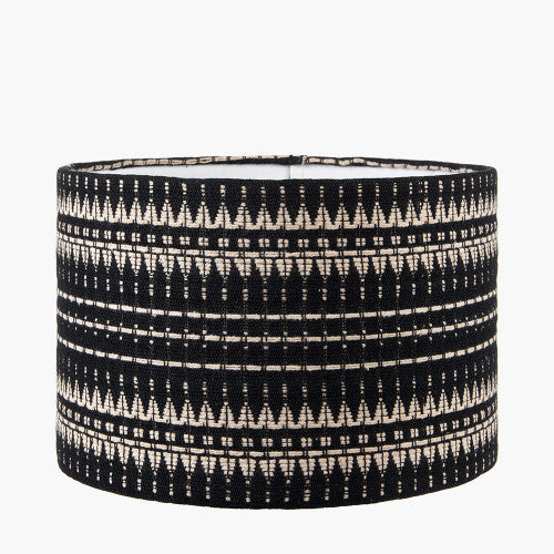 Saga Black and White Woven Cylinder Shade- 35cm