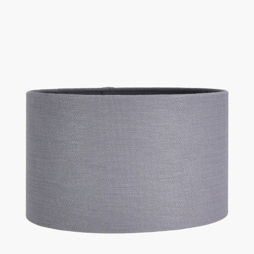 Anneliese Steel Grey Self Lined Linen Drum Shade