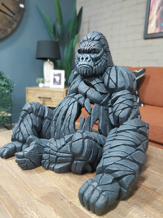 Black Sitting Gorilla  Sculpture