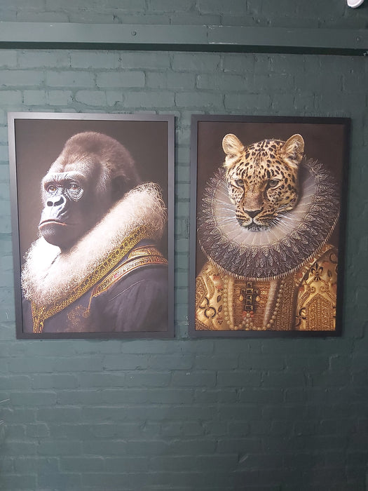 Framed Animal Wall Art - A Right Regal Gorilla - 100 x 70 cm