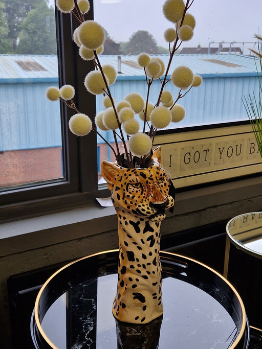 Stems Flower Vase, Tall, Ceramic, Leopards Head 