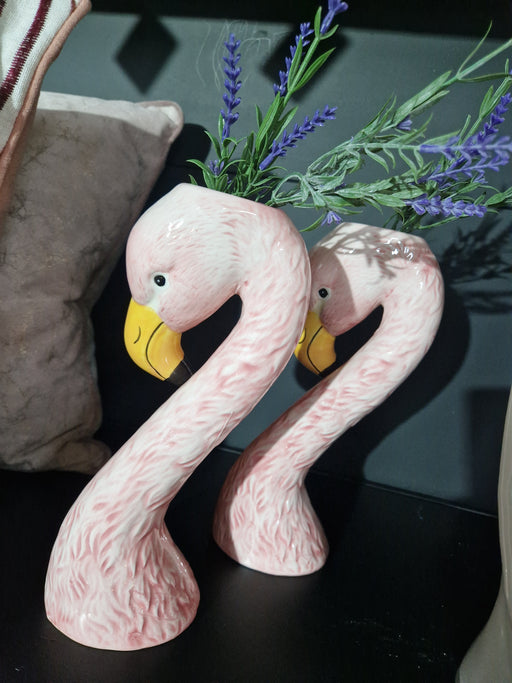 Stem Bud Small Vase, Ceramic, Pink Flamingo, Head 