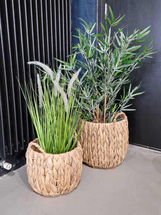 Straw Basket, Planters, Set Of 2