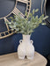 Booty Stem Flower Vase, Decorative, Ceramic, White Love Handles, Large
