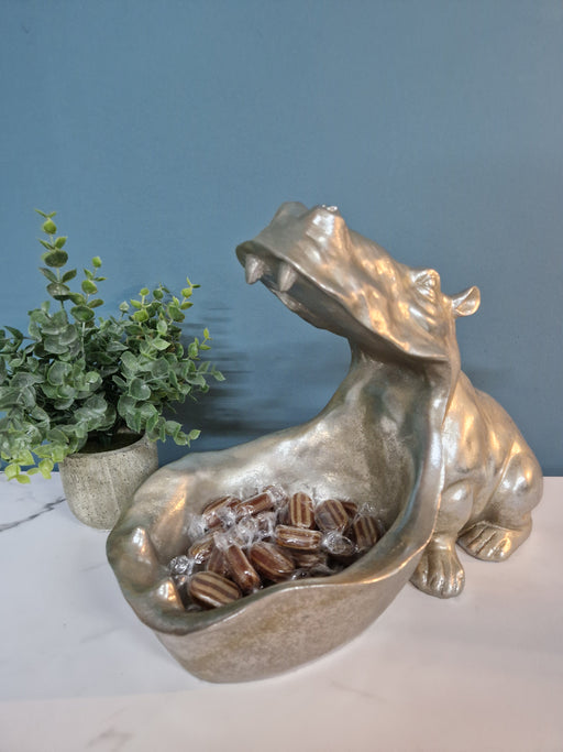 Calista Decorative Bowl, Hungry Hippo, Silver