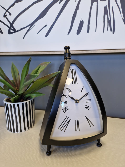 Buckinhgam Mantel / Desk Clock, Black, White, Metal