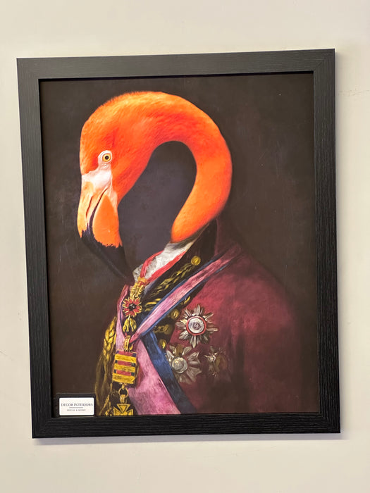 Framed Animal Wall Art - General Flamingo - 40 x 50 cm