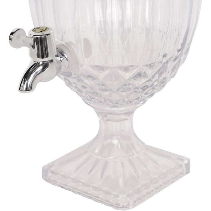 Textured Clear Glass Drinks Server, Stainless Steel Tap