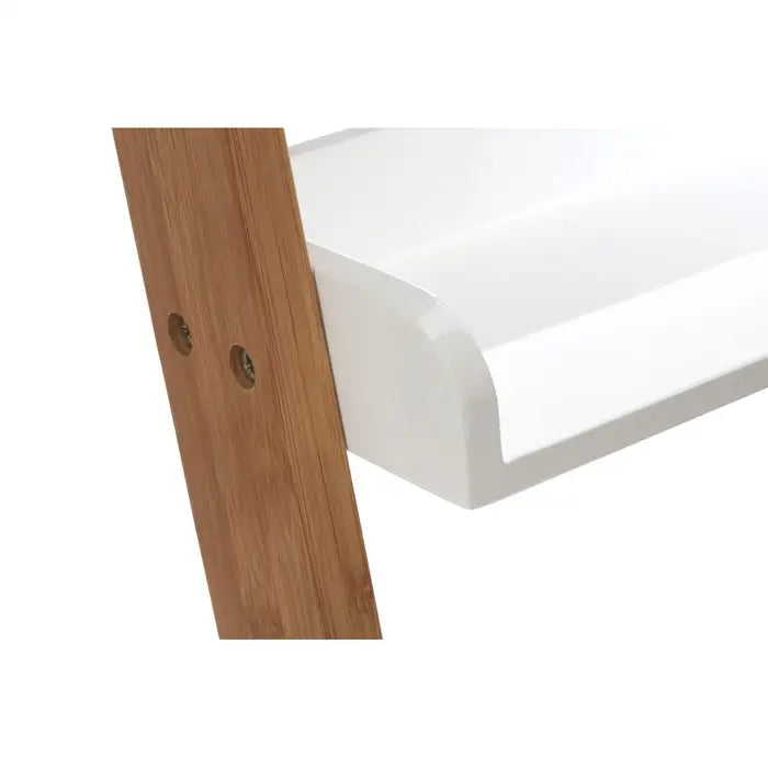 Nostra 4 Tier Floor Shelf, Wooden Frame, Rectangular, 4 Shelves White
