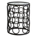 Maxwell Side Table, Black Metal Frame, Glass Round Top