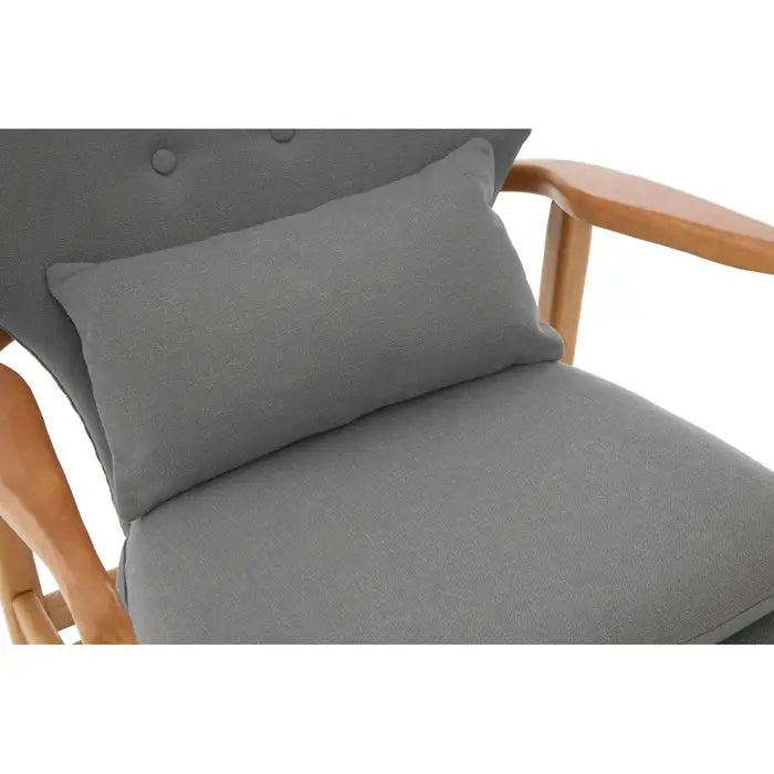 Stockholm Grey Fabric Armchair With Birchwood Frame