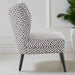 Huston Wingback Accent Chair, Black & White Fabric 