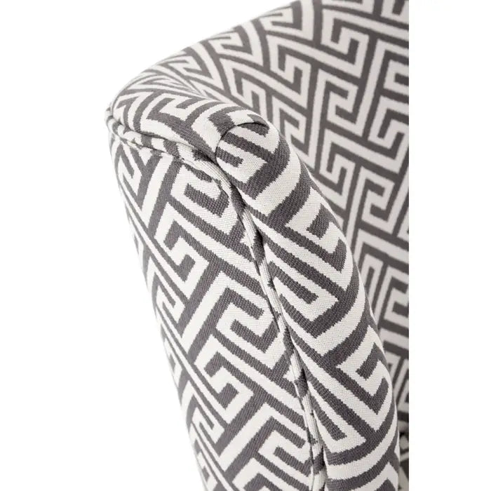 Huston Wingback Accent Chair, Black & White Fabric