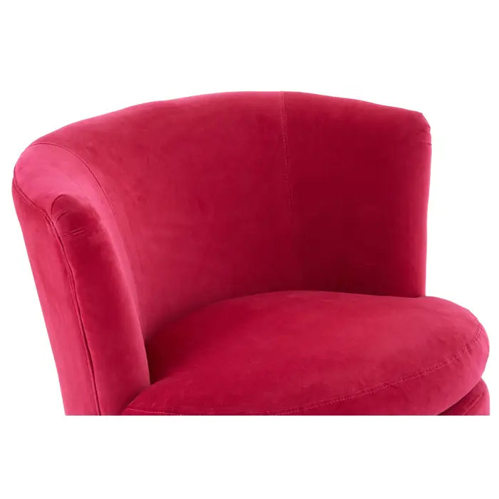 Round Plush Pink Velvet Armchair / Accent Chair