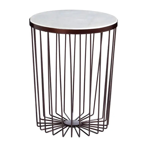 Templar Side Table, Gold Metal Frame, Round Table Top