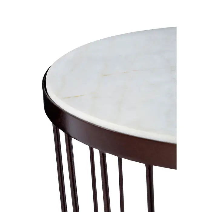 Templar Side Table, Gold Metal Frame, Round Table Top