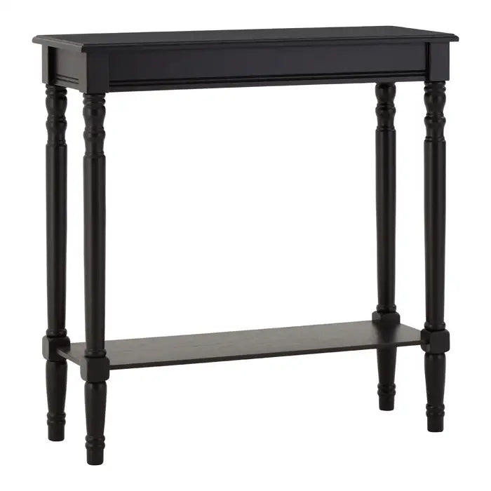 Heritage Wooden Console Table, Lower Shelf, Black