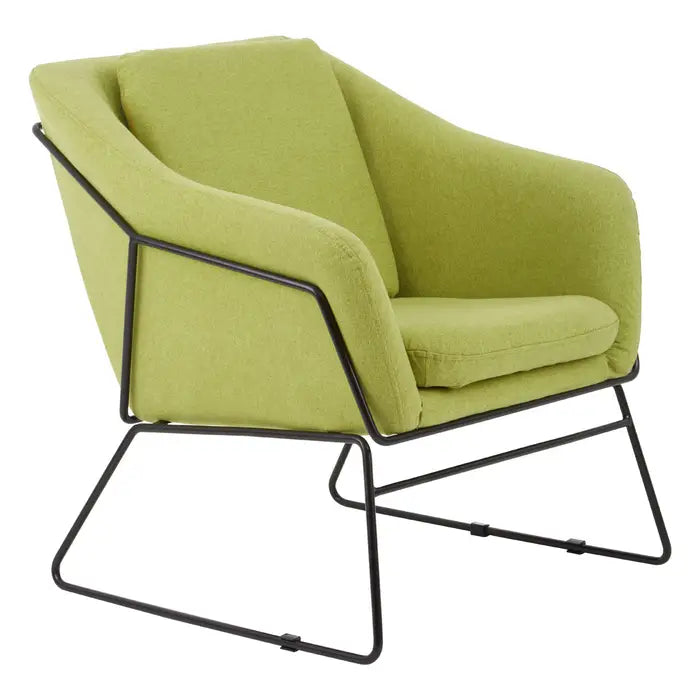 Stockholm Green Velvet With Black Metal Frame Chair / Accent Chair