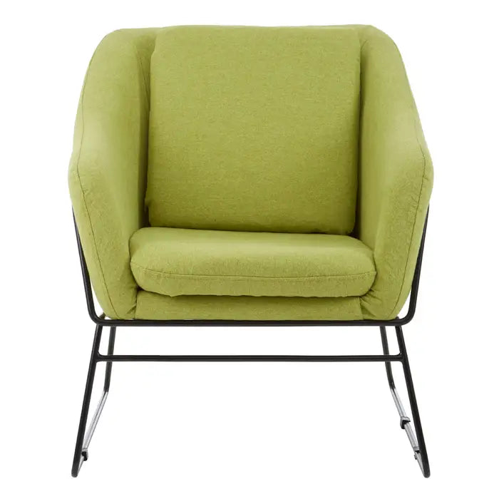 Stockholm Green Velvet With Black Metal Frame Chair / Accent Chair