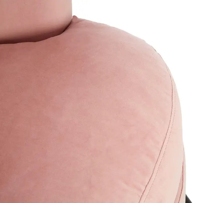 Round Pink Velvet Plush Armchair