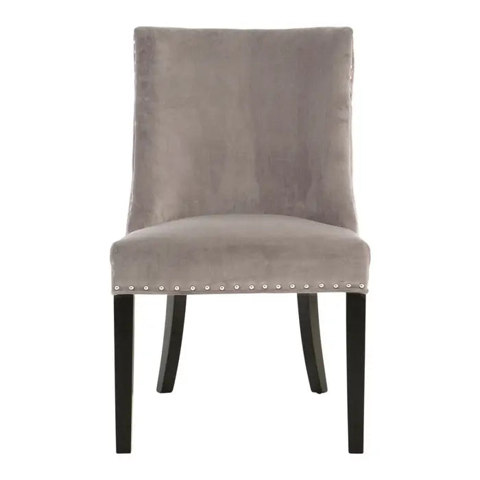 Grey Velvet With Curly Back Dining Chair