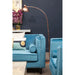 Felisa 2 Seater Sofa, Sky Blue Velvet, Wooden Black Legs, Square Angular Design