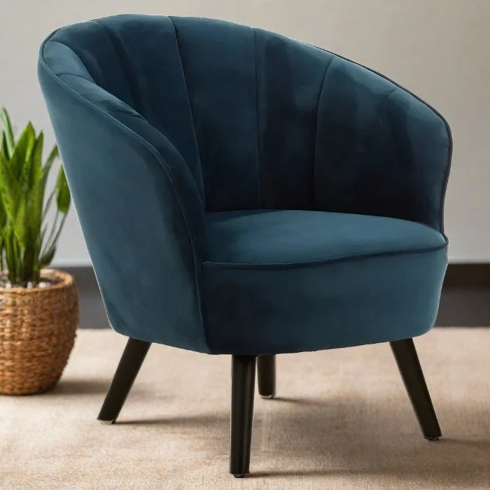 Regents Park Blue Velvet Tufted Chair / Accent Chair