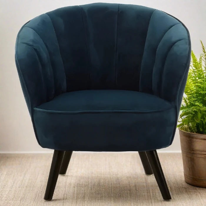 Regents Park Blue Velvet Tufted Chair / Accent Chair