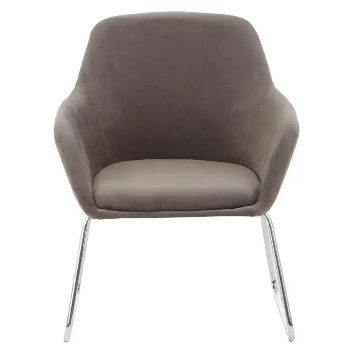 Stockholm Grey Velvet With Silver Legs Chair / Accent Chair