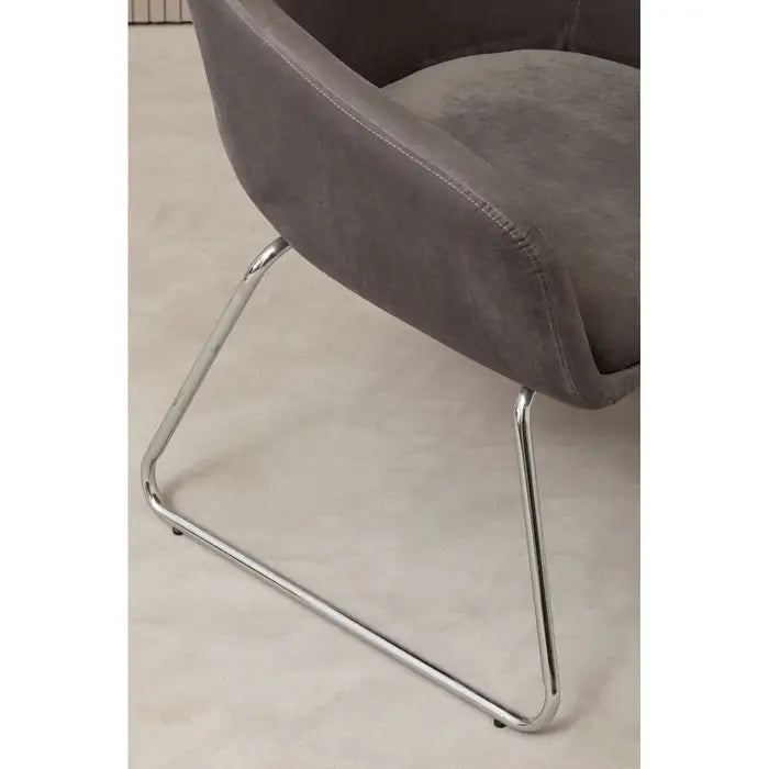 Stockholm Grey Velvet With Silver Legs Chair / Accent Chair