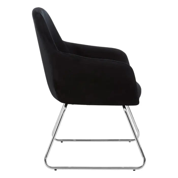Stockholm Black Fabric With Metal Legs Chair Accent Chair