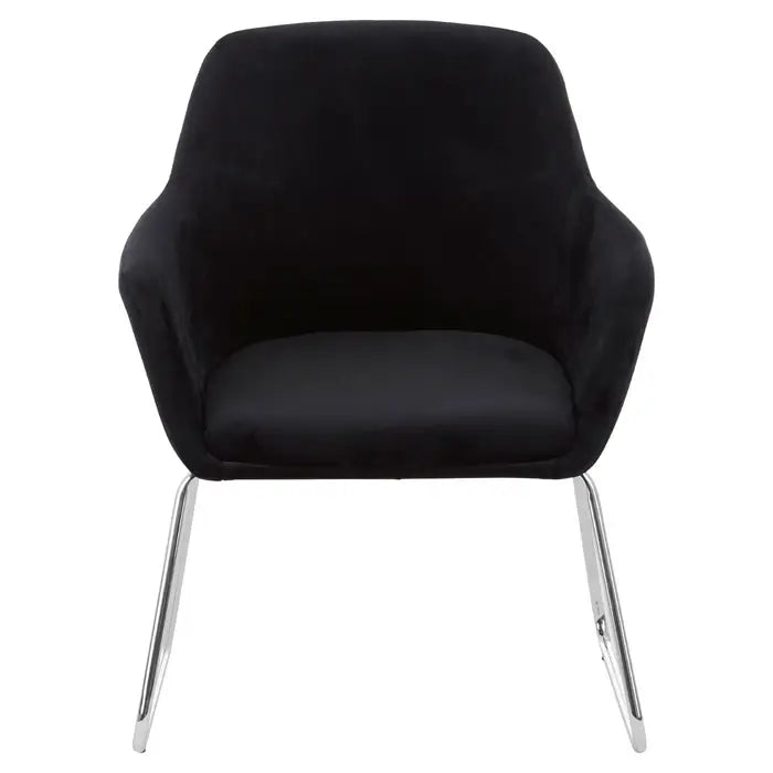 Stockholm Black Fabric With Metal Legs Chair Accent Chair