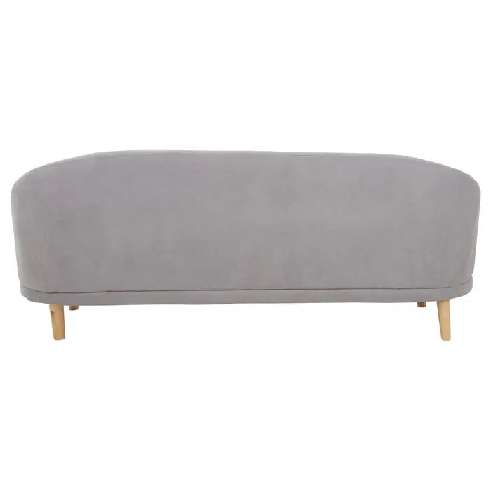 Holland Grey Linen Sofa, Beautiful Finished Wooden legs, 2 Matching Cushions, Curved Backrest