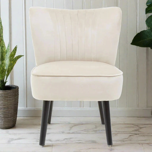 Regent Accent Chair, Mink Velvet, Black Wood Legs