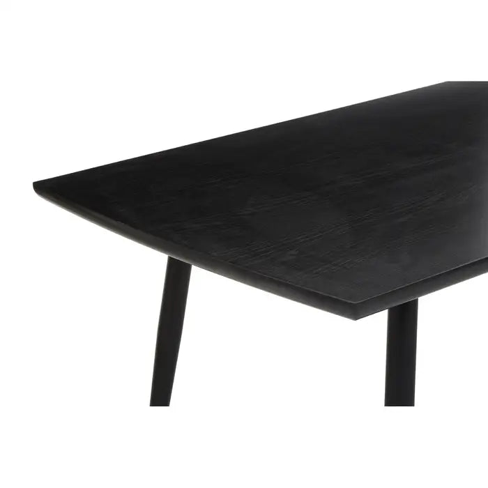 Avalon Rectangle Dining Table, Black Wood Veneer & Black Metal Legs