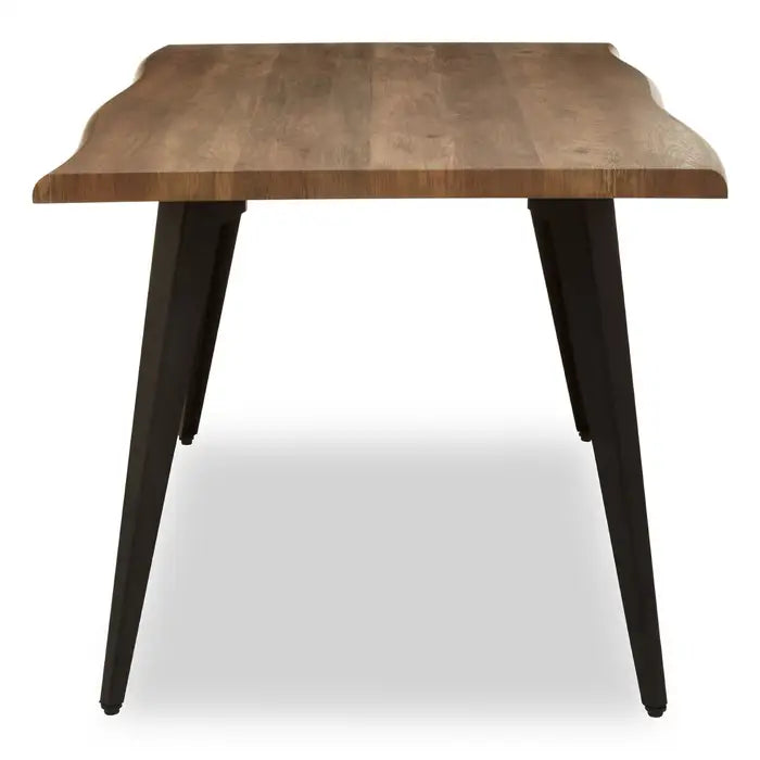 Aryton Wood & Metal Dining Table, Brown Wood Veneer