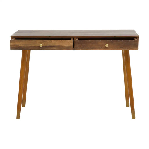 Frida Wooden Console Table, Brown, Two Drawers, Rectangular Top