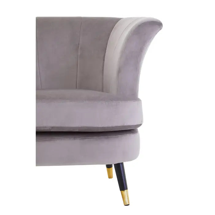 Albany Accent Chair, Mink Velvet, Black, Gold Legs