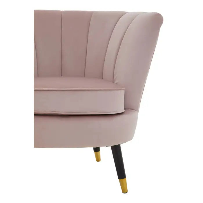 Albany Accent Chair, Dusky Pink Velvet, Black, Gold Legs