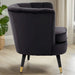 Albany Accent Chair, Tuffed Black Velvet, Black, Gold Legs