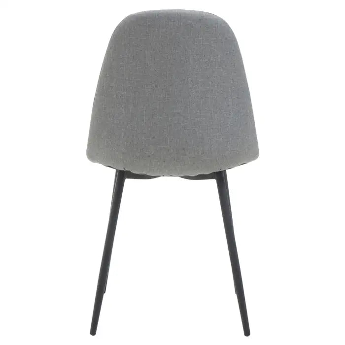 Salford Dining Chair In Grey Fabric & Black Legs