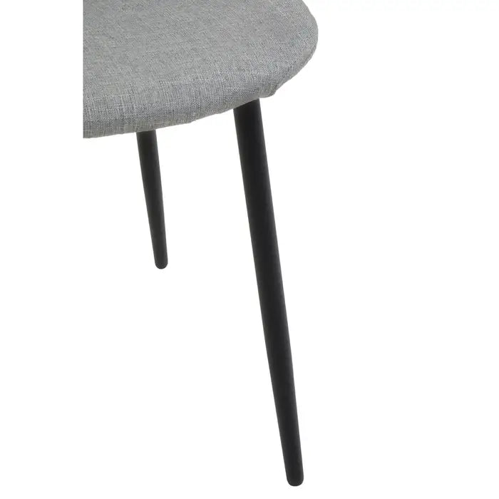 Salford Dining Chair In Grey Fabric & Black Legs
