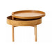 Viborg Storage Side Table, Natural, Round Wood Top  