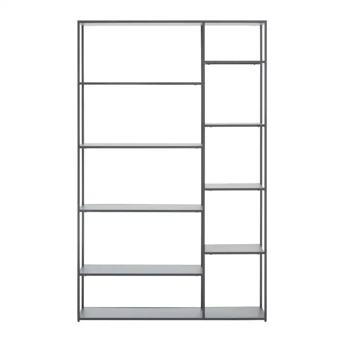 Zero Floor Shelf Unit, Grey Metal Frame, Multi Level Shelves