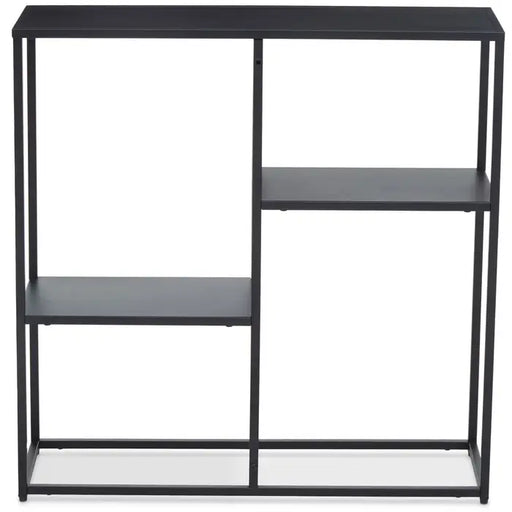 Acero Floor Shelf Unit, Rectangular, Black Metal Frame, Lower Shelf