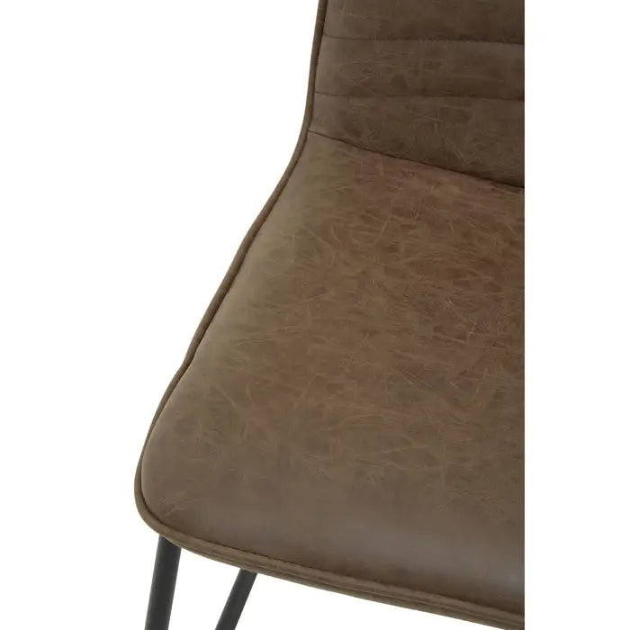 New Foundry Brown Leather Effect Dining Chair